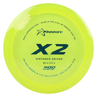 Prodigy Disc Golf 400 X2 Distance Driver 13/4/0/4 DayGlo/Turquoise 173 grams