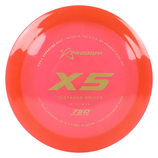 Prodigy Disc Golf 750 X5 Distance Driver 13/5/-4/1 Red/Gold 174 grams