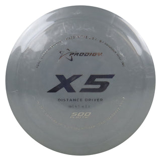 Prodigy Disc Golf 500 X5 Distance Driver 13/5/-4/1 Grey/Silver 167 grams