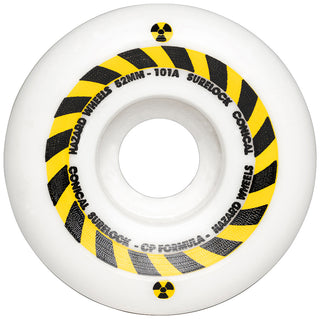 Hazard Wheels 54mm Hazard Sign CP Formula Conical Surelock 101A White