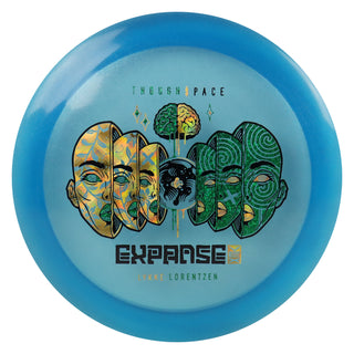 Thought Space Disc Golf Lykke Lorentzen Signature Vex Expanse Distance Driver 11/5/-1/2 Blue/Gold Cubes/Green Shapes 173 grams