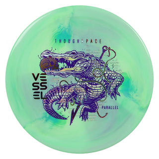 Thought Space Disc Golf Parallel Vessel Putter 4/3/0/3 Lime/Holo/Purple Metallic 174 grams