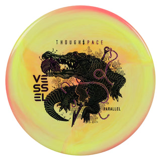Thought Space Disc Golf Parallel Vessel Putter 4/3/0/3 Yellow Pink/Green Metallic/Purple 173 grams