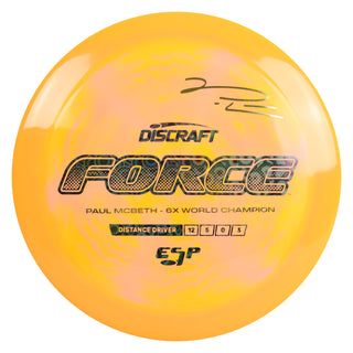 Discraft Disc Golf Paul McBeth Signature ESP Force Distance Driver 12/5/0/3 Orange/Black Prisms 173g