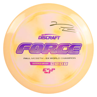 Discraft Disc Golf Paul McBeth Signature ESP Force Distance Driver 12/5/0/3 Mango/Purple Holo 170g