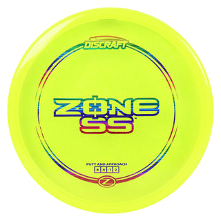 Discraft Disc Golf Z Line Zone SS Putter 4/4/-1/2 Yellow/Rainbow Lines 173-174g