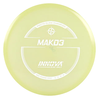 Innova Disc Golf Proto Glow Champion Mako3 Midrange 5/5/0/0 Glow/White 180 grams