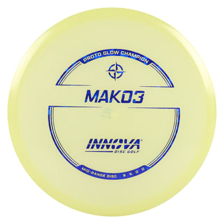 Innova Disc Golf Proto Glow Champion Mako3 Midrange 5/5/0/0 Glow/Navy Shatter 171 grams