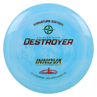 Innova Disc Golf Ohn Scoggins Swirled Star Destroyer 12/5/-1/3 Light Blue/Rasta 171 grams
