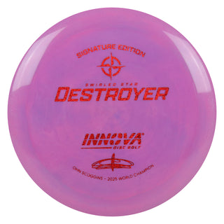 Innova Disc Golf Ohn Scoggins Swirled Star Destroyer 12/5/-1/3 Dark Pink/Red Shimmer 169 grams