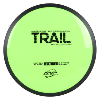 MVP Disc Golf James Conrad Neutron Trail Driver 10/5/-1/1 DayGlo 168 grams