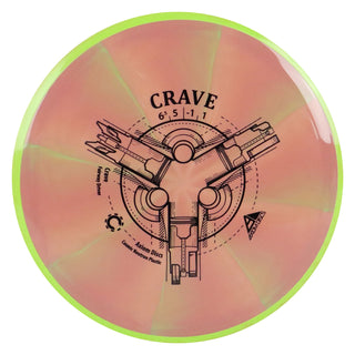 Axiom Disc Golf Cosmic Neutron Crave Fairway Driver 6.5/5/-1/1 Red Green/Lime Blend 171 grams