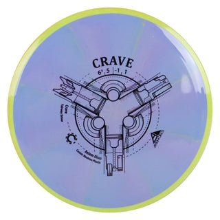 Axiom Disc Golf Cosmic Neutron Crave Fairway Driver 6.5/5/-1/1 Lavender Pink/Yellow 165 grams