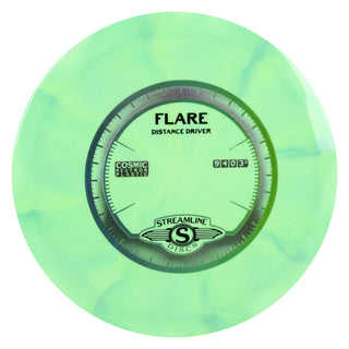 Streamline Disc Golf Cosmic Neutron Flare Distance Driver 9/4/0/3.5 Lime Blend/Blue Olive 169 grams