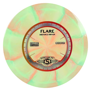 Streamline Disc Golf Cosmic Neutron Flare Distance Driver 9/4/0/3.5 Green Peach/Orange Red 175 grams