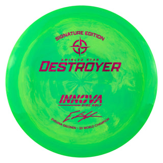 Innova Disc Golf Eveliina 2X World Champ Swirled Star Destroyer Green/Red Shimmer 173 grams