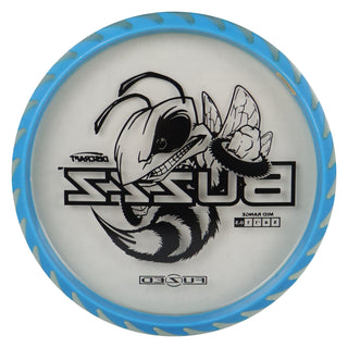 Discraft Disc Golf Fuzed Line Buzzz with Saw Pattern Midrange 5/4/-1/1 Clear with Blue Saw/Black 170-172g