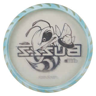 Discraft Disc Golf Fuzed Line Buzzz with Saw Pattern Midrange 5/4/-1/1 Clear with Light Blue Saw/USA 170-172g