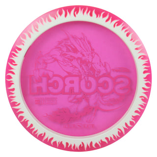 Discraft Disc Golf FuZed Line Scorch with Flame Pattern Distance Driver 11/6/-2/2 Hot Pink with White Flame/Silver 170-172g