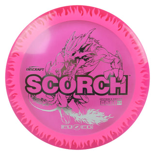 Discraft Disc Golf FuZed Line Scorch with Flame Pattern Distance Driver 11/6/-2/2 Hot Pink with White Flame/Silver 170-172g