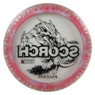 Discraft Disc Golf FuZed Line Scorch with Flame Pattern Distance Driver 11/6/-2/2 Clear with Red Silver Flame/Black 170-172g