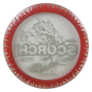 Discraft Disc Golf FuZed Line Scorch with Flame Pattern Distance Driver 11/6/-2/2 Clear with Red Flame/Green 173-174g