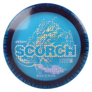 Discraft Disc Golf FuZed Line Scorch with Flame Pattern Distance Driver 11/6/-2/2 Navy with Red Flame/Holo Prisms 173-174g