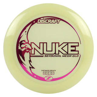 Discraft Disc Golf Seasonal Mega-Glo Nuke Distance Driver 13/5/-1/3 Magenta 173-174g