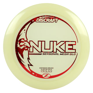 Discraft Disc Golf Seasonal Mega-Glo Nuke Distance Driver 13/5/-1/3 Red Shatter 173-174g