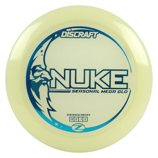 Discraft Disc Golf Seasonal Mega-Glo Nuke Distance Driver 13/5/-1/3 Turquoise 170-172g