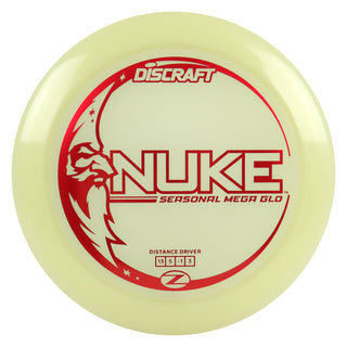 Discraft Disc Golf Seasonal Mega-Glo Nuke Distance Driver 13/5/-1/3 Red 173-174g