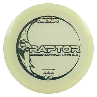 Discraft Disc Golf Seasonal Mega-Glo Raptor Fairway Driver 9/4/0/3 Black Prisms 167-169g