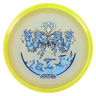 Axiom Disc Golf Particle Eclipse Glow Eagle McMahon Elemental Thrill Blue/Yellow Red 174 grams