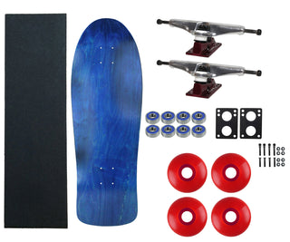 Moose Old School 30" Stained Blue, Hollow Silver/Red Trucks, 58mm Red Wheels