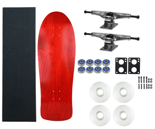 Moose Old School 30" Stained Red, Hollow Silver/Silver Trucks, 58mm White Wheels