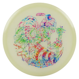 Discraft Disc Golf Single Foil Mega-Glo Halloween Buzzz Midrange 5/4/-1/1 Tie Dye Shimmer 177-180g