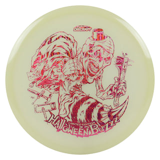 Discraft Disc Golf Single Foil Mega-Glo Halloween Buzzz Midrange 5/4/-1/1 Magenta Hexagon Prisms 177-180g