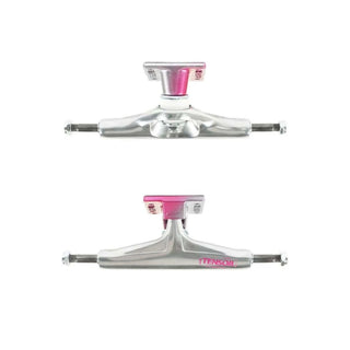 Tensor Trucks Aluminum Stencil Mirror Raw/Crimson Fade 5.25 (8.0")