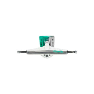 Tensor Trucks Aluminum Stencil Mirror Raw/Green Fade 5.5 (8.25") Pair