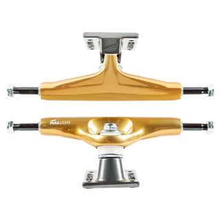 Tensor Skateboard Trucks Mag Light Glossy Gold/Gunmetal 5.5 (8.25" Axle) Pair