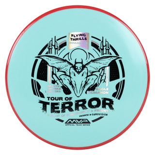 Axiom Disc Golf Fission Pyro Halloween 2024 Midrange 5/4/0/2.5 Light Blue/Red 176 grams