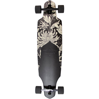 Dusters Longboard Complete Channel Blooming Drop Through Black 9.375" x 38"