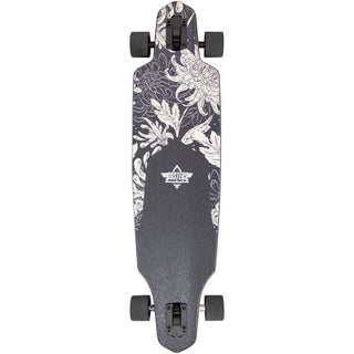 Dusters Longboard Complete Channel Blooming Drop Through Black 9.375" x 38"