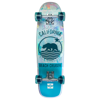 Dusters Complete Beach Cruiser Skateboard Prism Teal/Holographic 29"