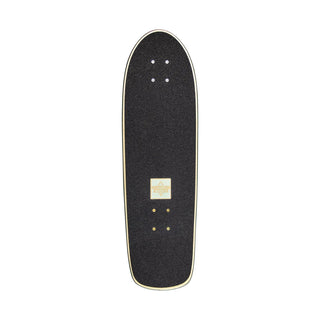 Dusters California Skateboard Cruiser Cazh 8.75" x 29.5" Gold Foil and UV Reactive Ink