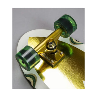 Dusters California Skateboard Cruiser Cazh 8.75" x 29.5" Gold Foil and UV Reactive Ink
