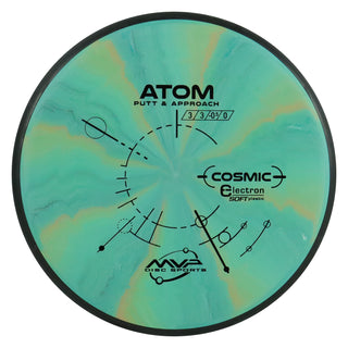 MVP Disc Golf Cosmic Electron Soft Atom Putt and Approach 3/3/0/1 Aqua Rust 171 grams