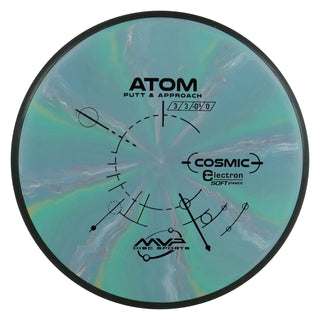 MVP Disc Golf Cosmic Electron Soft Atom Putt and Approach 3/3/0/1 Aqua Blue 170 grams