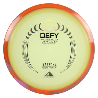 Axiom Disc Golf Eclipse Glow Defy Distance Driver 11/5/-1/3 Glow/Orange Purple 174 grams