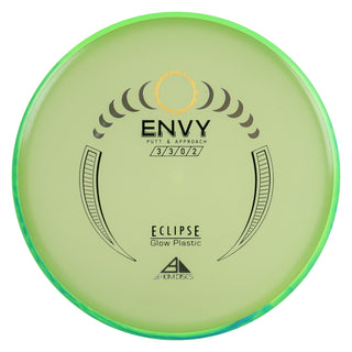 Axiom Disc Golf Eclipse Glow Envy Putt and Approach 3/3/0/2 Glow/Lime Aqua 173 grams